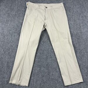 Canali Pants Mens 36x30 Beige Chino Regular Fit Stretch Casual Made Italy Silk